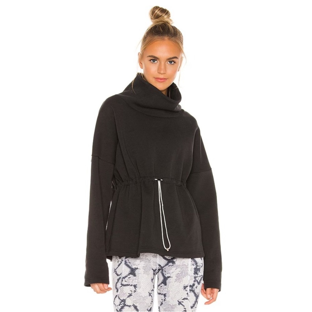Varley Barton Sweatshirt Black Women Size Medium Pullover Cowl‎ Neck